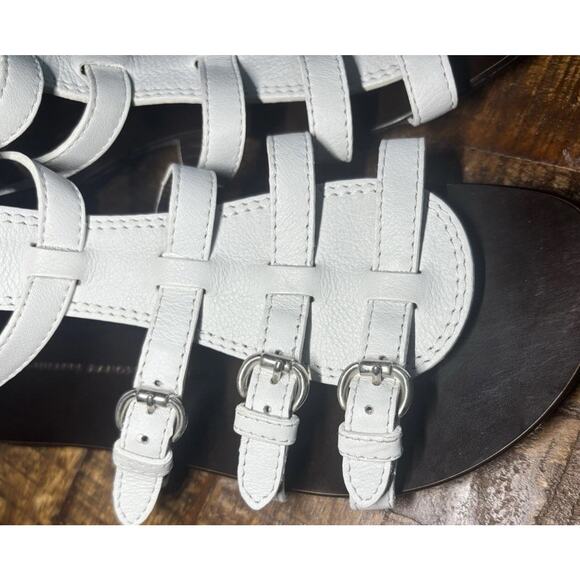 Giuseppe Zanotti Women's White Gladiator Ankle Strap Flats Sandals Size 8.5 - Picture 14 of 16